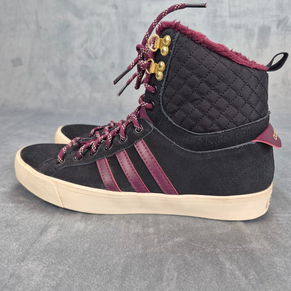 Adidas Black/Maroon Neo Park Winter Hi Top Lace Up Sneaker Women's Shoes 8.5